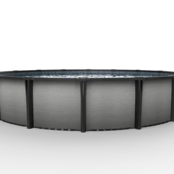 Carvin Diamond Mystic round above-ground pool with brushed grey finish – piscine hors terre ronde à fini gris brossé