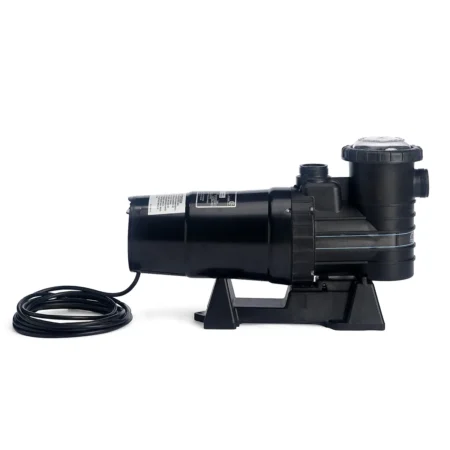 Carvin Dominator above-ground pool pump shown from the side with motor housing visible