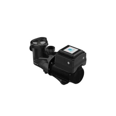 Carvin Orka V variable speed inground pool pump rear perspective product image with Neptune smart control system