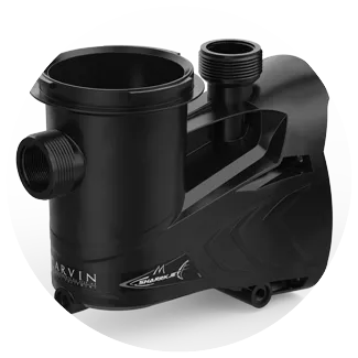 Carvin SharkJet V variable speed above-ground pool pump one-piece case feature